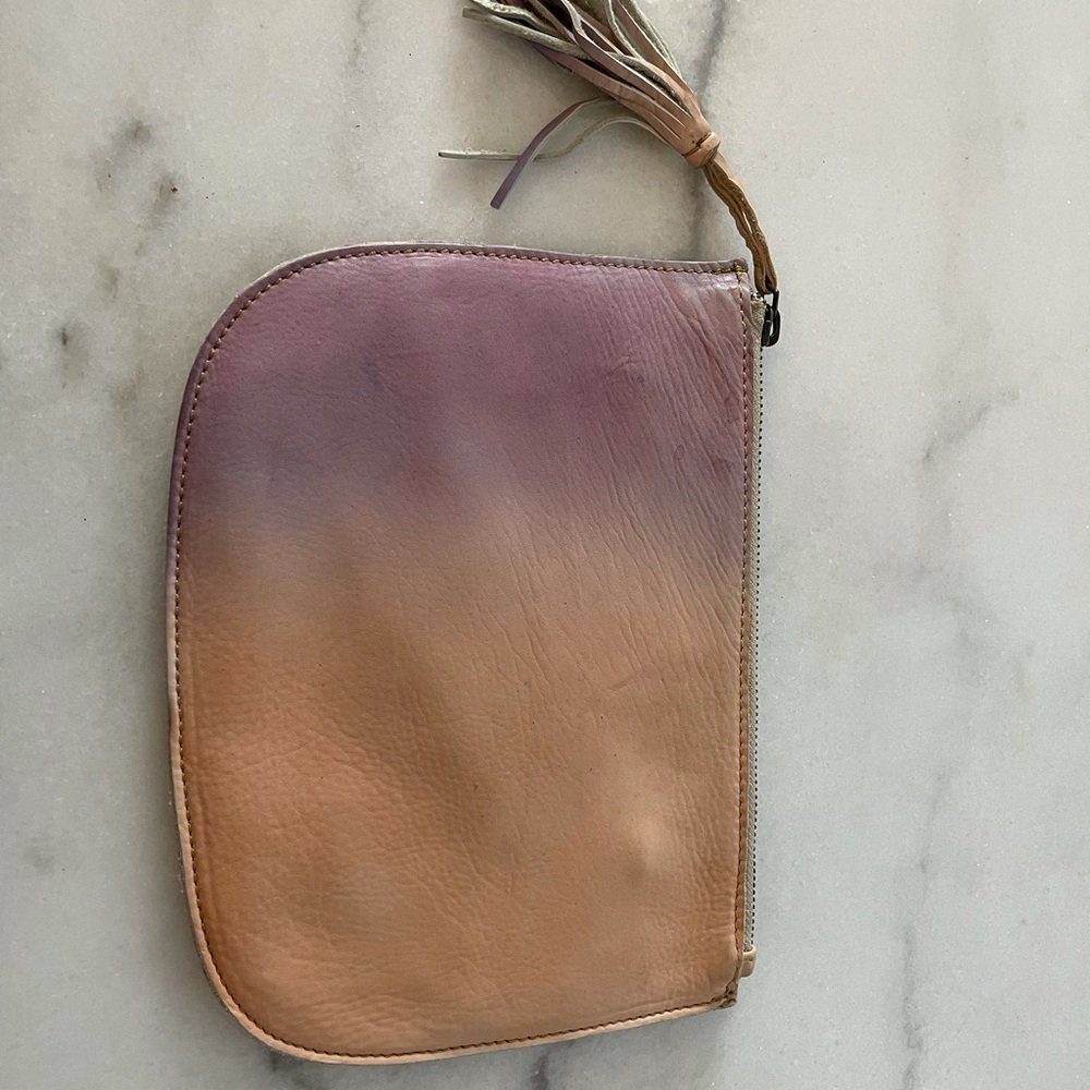 Pink and nude clutch